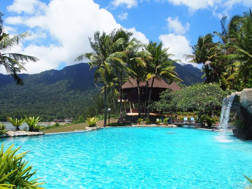 Swimming pool at a lodge in Borneo