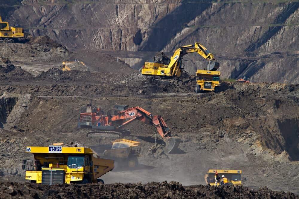 Bulldozers clearing the land in Borneo. 