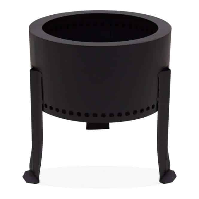 black steel fire pit for glamping essentials