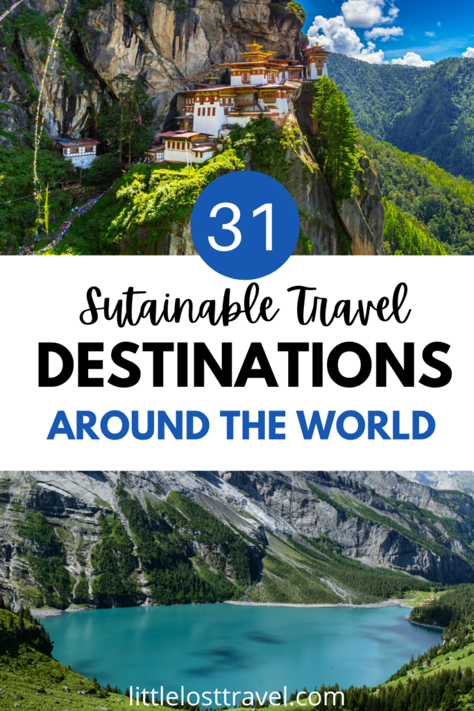 Are you a nature lover who loves to travel? Here are the top sustainable travel destinations around the world to add to your bucket list. Unique outdoor travel experiences include camping in Spain, seeing humpack whales in Costa Rica and hiking in Norway. Check out your dream destinations now. 