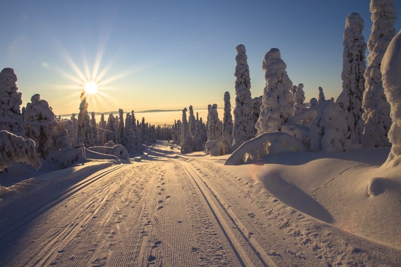 Finland in the snow.