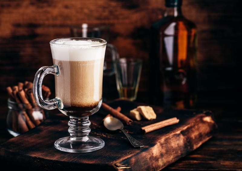 Irish coffee is best with heaps of cream