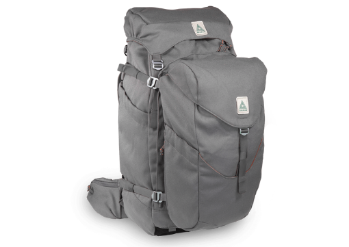 SALKAN The Backpacker. Main pack with a daypack hooked onto it. 