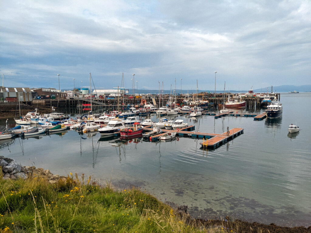 Boats in the harbour at Mallaig, a fishing town in the Scottish Highlands. 