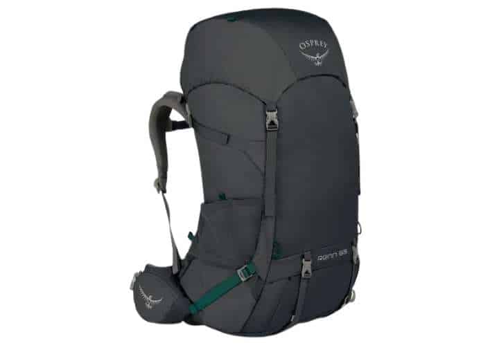 Renn 65 Osprey backpack in grey product image. 