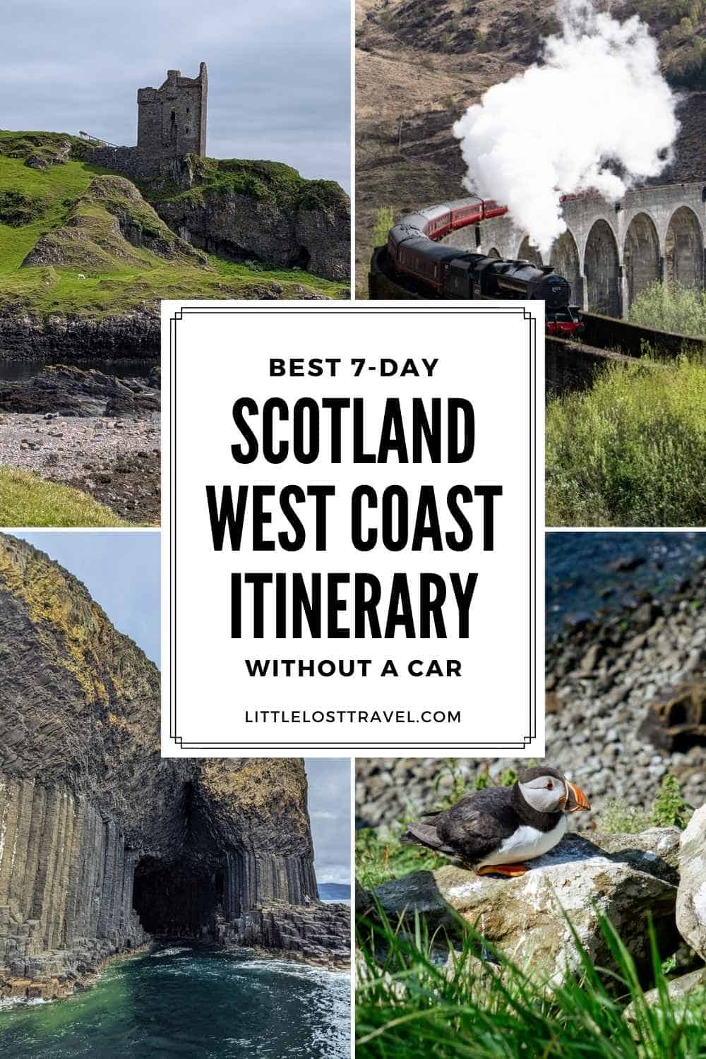 Dreaming of Scotland's jaw-dropping scenery? Discover the West Coast, Scotland's most beautiful landscapes, on this 7-day West Coast itinerary. You don't need a car to travel through the West Highlands. Ride the famous West Highland Line, explore the enchanting Isle of Skye, and discover stunning castles, sea lochs and west coast Scotland beaches. Read and start planning this easy Scotland West Coast itinerary. 