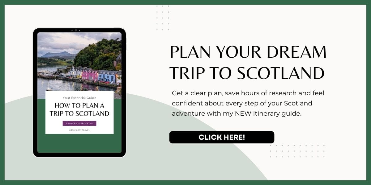Best Time to Visit Scotland (& The Worst!) 5 Product manner for How to Plan a Trip to Scotland digital ebook guide. The writing says 'Plan your dream trip to Scotland - Get a clear plan, save hours of research and feel confident about every step of your Scotland adventure with my NEW itinerary guide.