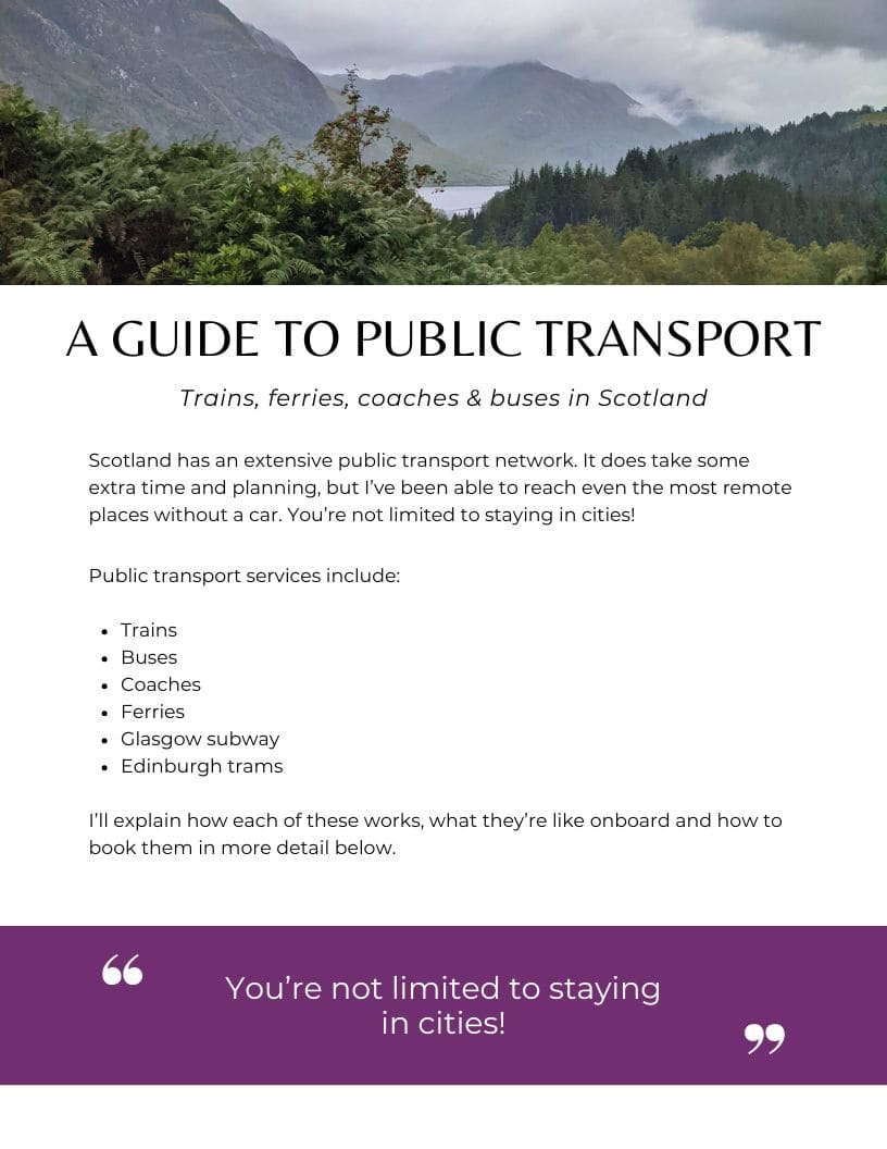Scotland Without a Car Travel Guide 4 Scotland Without a Car, a guide to public transport.